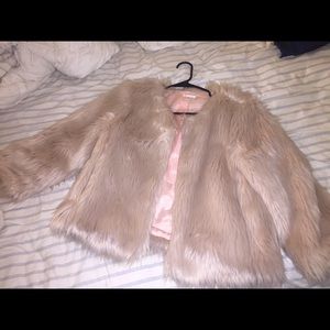 Pink faux Fur Coat